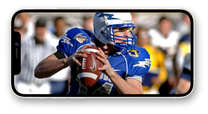 cell phone showing football player image